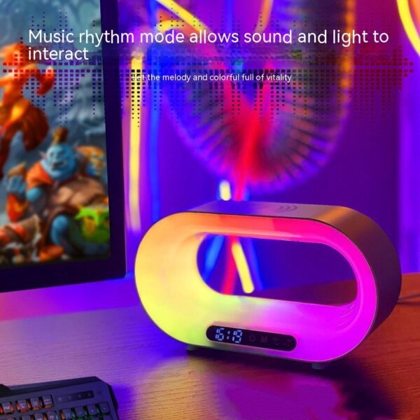 Multi-function 3 In 1 LED Night Light APP Control RGB Atmosphere Desk Lamp Smart Multifunctional Wireless Charger Alarm Clock - Image 9