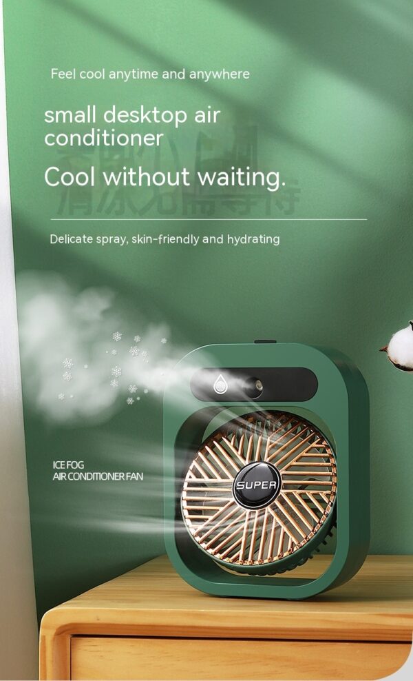 Air Conditioning Fan Desk Misting Fan Air Cooler Cooling USB Rechargeable Humidifier Portable Spray Fan With 3 Wind Speeds Mist Fan For Home - Image 6