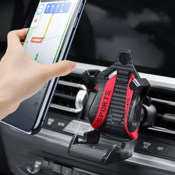 Racing Seat Shape Car Phone Holder Auto Air Vent Mobile Phone Clip 360 Degree Rotatable Car Cellphone Rack For Car Interior - Image 4