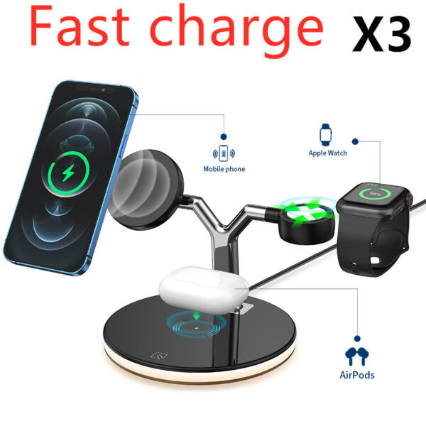 Compatible with Apple, 3 In 1 Magnetic Wireless Charger 15W Fast Charging Station For Magsafe Chargers - Image 6