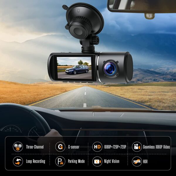 Three-record Driving Recorder HD Monitoring