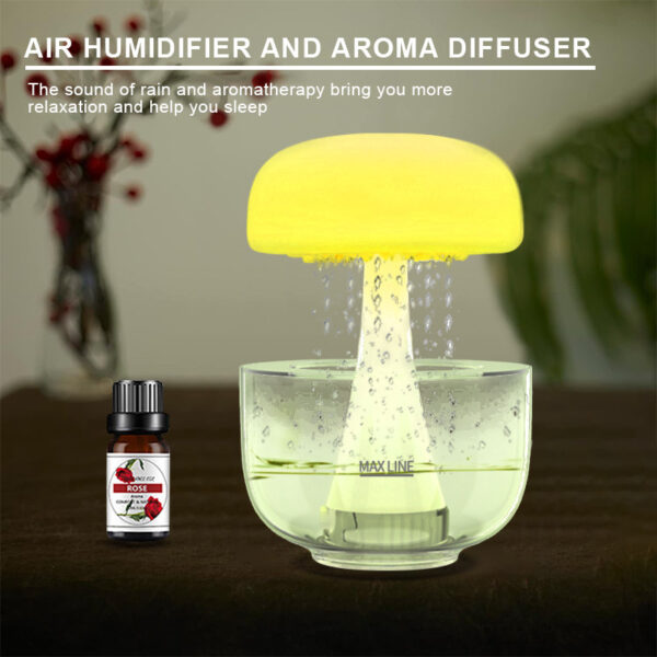 Jellyfish Raindrop Humidifier Ultrasonic Atomization Seven-color Ambience Light Cloud Rain Aroma Diffuser Home Decor - Image 5